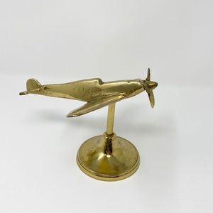 Vintage Brass Gold Airplane